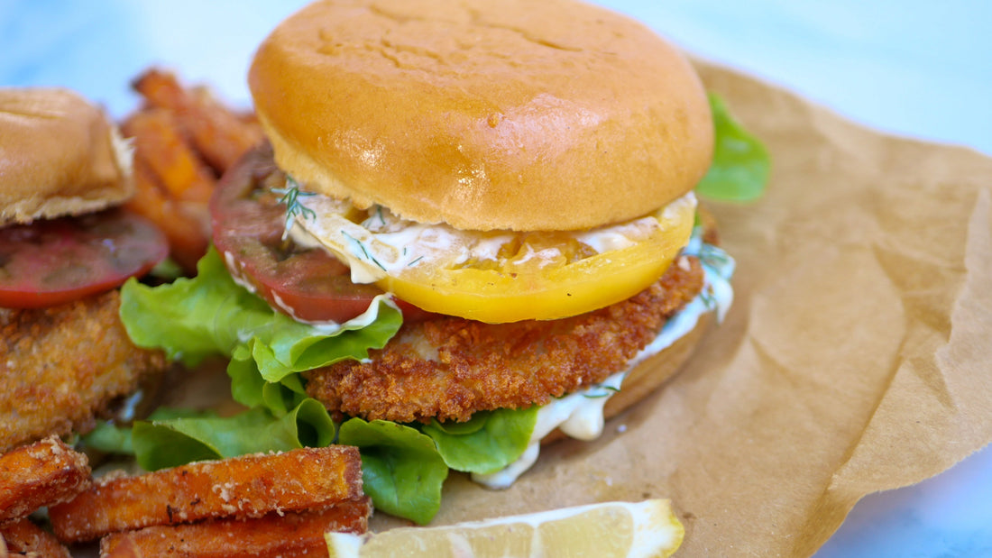 Crispy basa burger